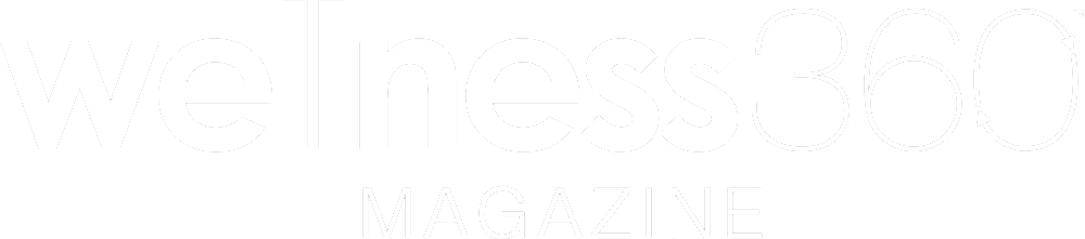 Wellness 360 Magazine logo in white text