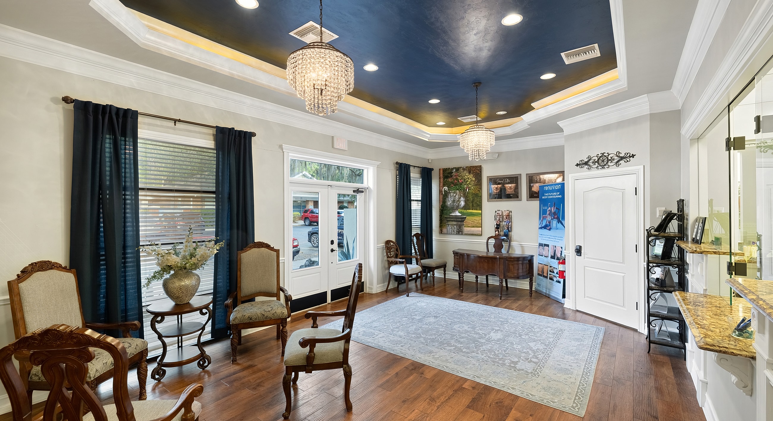 Elegant reception area with stylish decor.