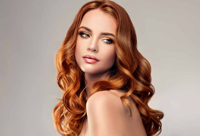 Woman with beautiful red hair