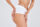 Woman modeling white shorts