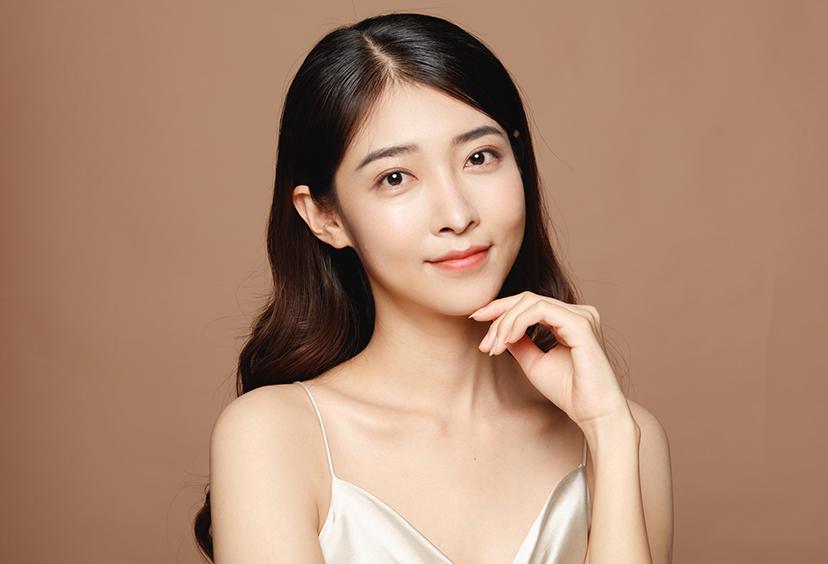 young woman with beautiful clear skin
