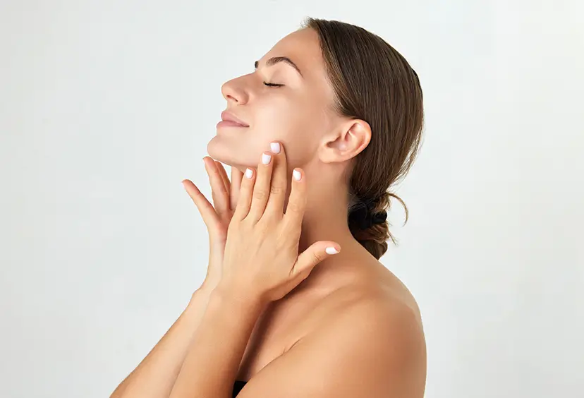 young woman with clean skin